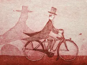 Niet of onleesbaar gesigneerd - Leuke Epreuve d'Artiste droge naald Ets "Bruidegom op fiets" gesigneerd kopen? Bied vanaf 1!