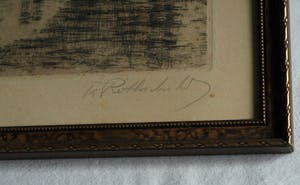 Niet of onleesbaar gesigneerd - Ingelijste ets, Stadsgezicht Hamburg , Ellerntorsbrücke – ca. 1930 ? kopen? Bied vanaf 1!