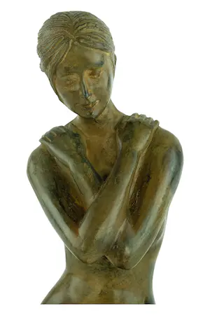 Pierre Chenet - Bronzen beeld van vrouwelijk naakt met gekruiste armen kopen? Bied vanaf 295!