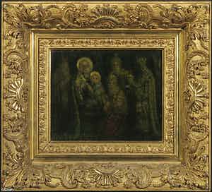 Henri van Daalhoff - Olieverf op paneel, Drie koningen - Ingelijst verkocht voor € 150!