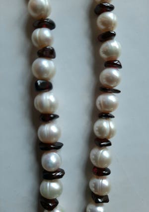 Zilveren ketting 925 met echte parel,granaat,amethist kopen? Bied vanaf 10!
