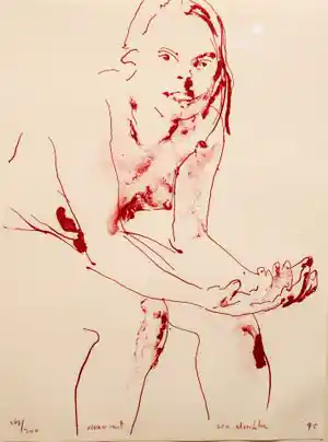 Sam Drukker - Ingelijste zeefdruk: Vrouw wit - 1995 vendu pour 75€ !
