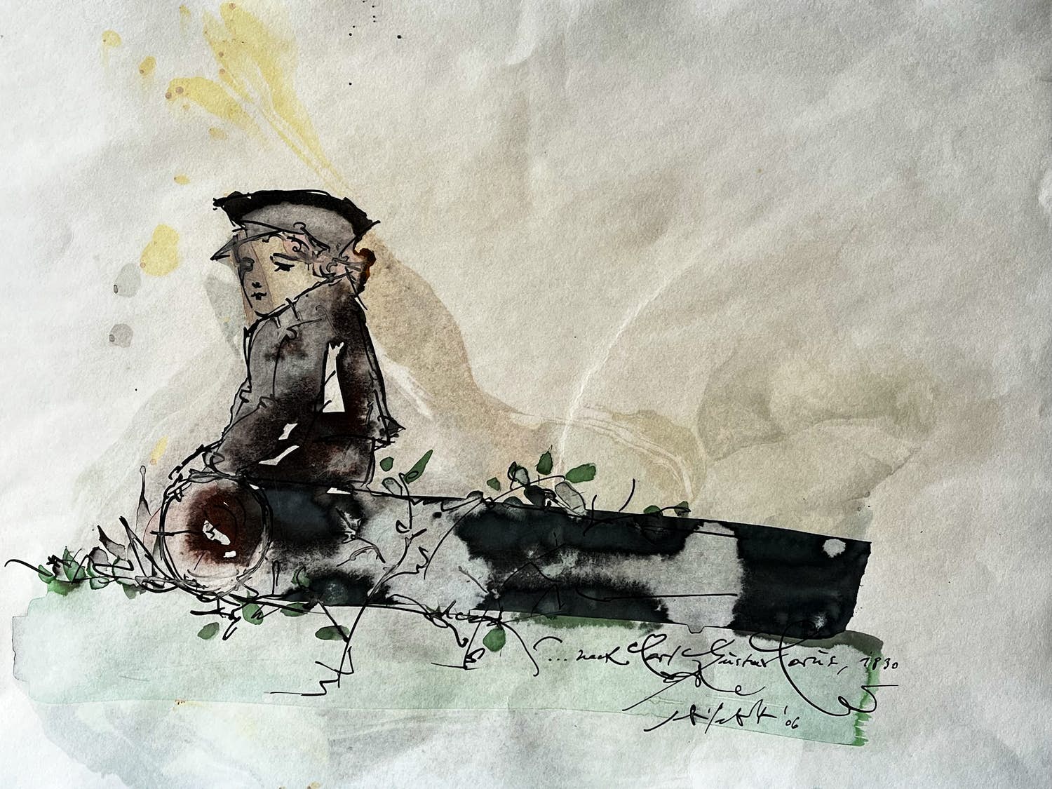 Ali Schindelhütte - Junge auf Baumstamm kopen? Bied vanaf 100!