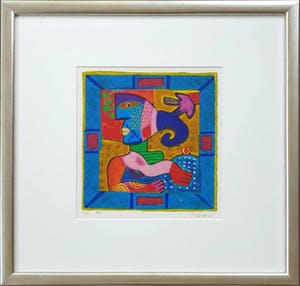 Clemens Briels - Figuren "VII" (2002) - Ingelijst kopen? Bied vanaf 95!