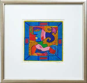 Clemens Briels - Figuren "VII" (2002) - Ingelijst verkocht voor € 95!