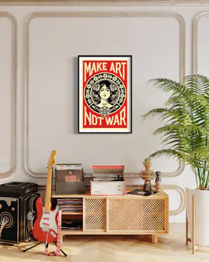 Buy Shepard Fairey - MAKE ART NOT WAR Signed Lithograph? Bid from 10!