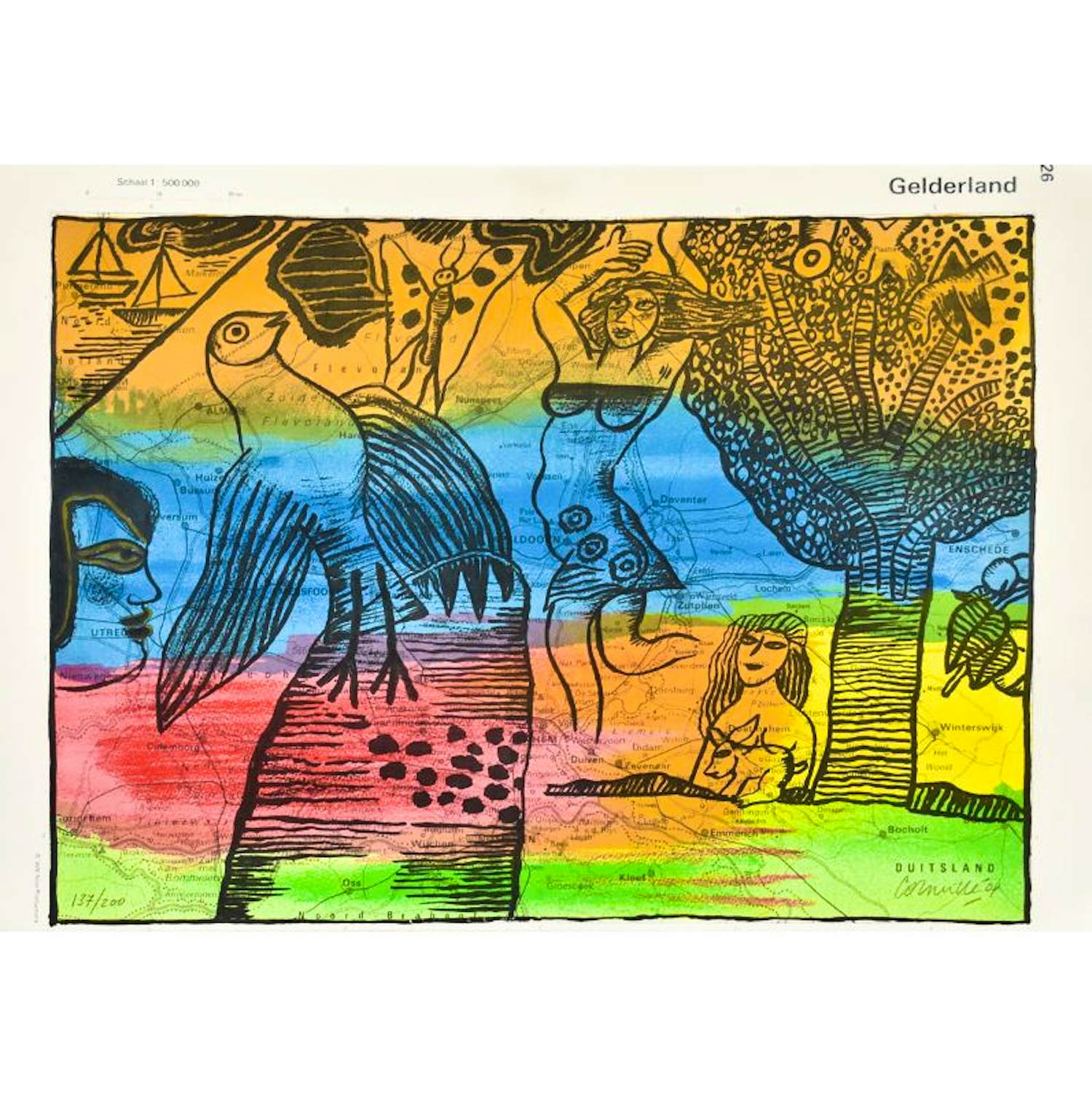 Corneille - Kleurenzeefdruk GELDERLAND handgesigneerd kopen? Bied vanaf 235!