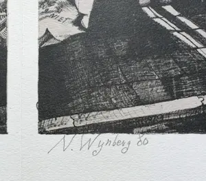 Nicolaas Wijnberg - Naakt over de schutting, originele dubbelpagina litho kopen? Bied vanaf 50!