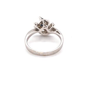 18K Goud - witgouden ring met diamant en saffier. maat 54,25(17,5) 3,76gr kopen? Bied vanaf 220!