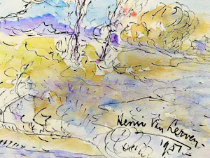 Henri van Lerven - 1951 - post impressionist. aquarel in "van Gogh stijl" bloesembomen" kopen? Bied vanaf 74!