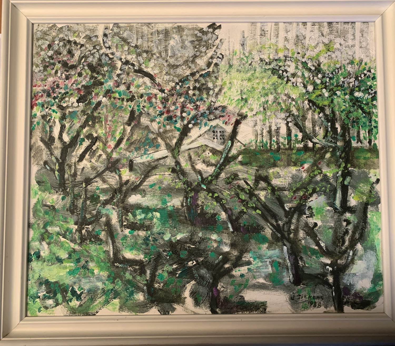 Jan Sikkens - Zonder titel (bloeiende boomgaard) 1988 kopen? Bied vanaf 29!