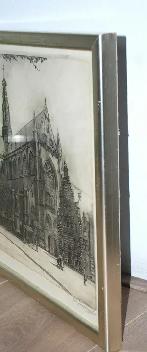 Johannes Josseaud - Grote Kerk Haarlem - mooi formaat ets kopen? Bied vanaf 60!