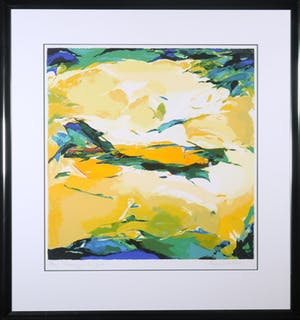 Marion Bakker - Zeefdruk, Paesaggio del fiori - Ingelijst kopen? Bied vanaf 20!