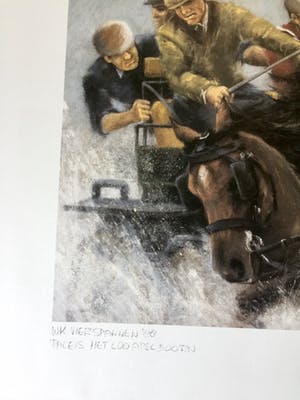 Niet of onleesbaar gesigneerd - WK Vierspannen '88. Paleis het Loo, Apeldoorn - Zeefdruk kopen? Bied vanaf 10!