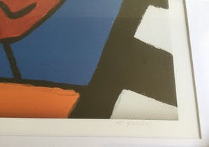 Piet Quekel - Lot van 2 kleurrijke zeefdrukken | Rode vogel & Twee groene vogels (nieuw!) kopen? Bied vanaf 59!