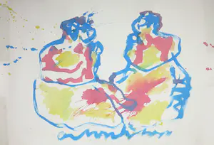 Anton Heyboer - Aquarel, Twee vrouwen (Groot) kaufen? Bieten Sie von 250!