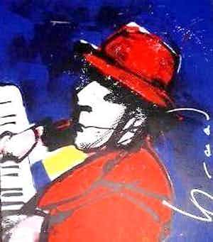 Herman Brood - Kleurenzeefdruk IK 2000 Handgesigneerd. verkocht voor € 325!