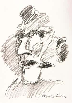 Anton Martineau - Houtskool, Portret van een vrouw verkocht voor € 70!