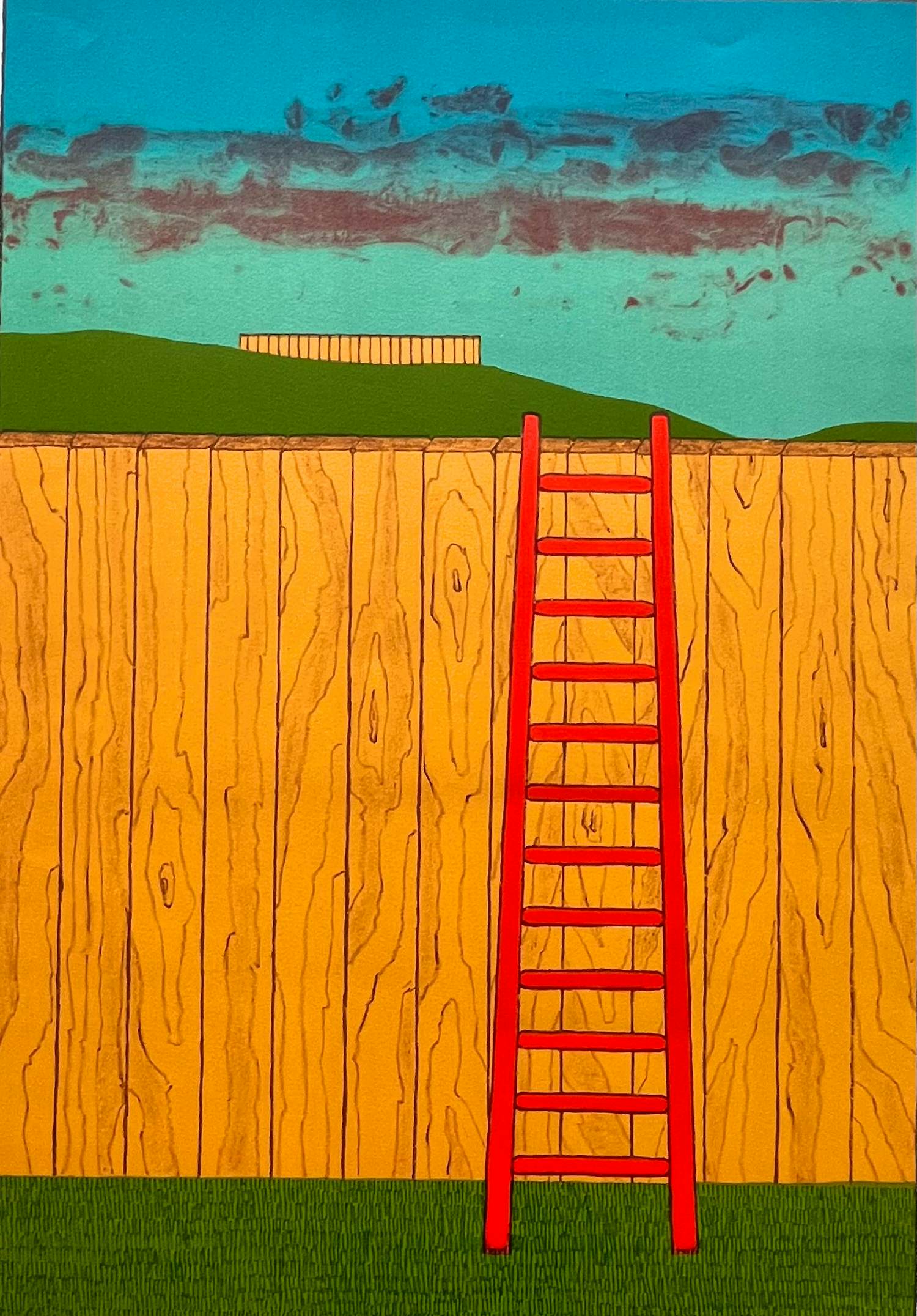 Mark Brusse - Gesigneerde zeefdruk - "Ladder" - Prent 190 kopen? Bied vanaf 45!