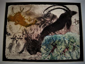 Niet of onleesbaar gesigneerd - Intrigerende oude RELIËFDRUK "de Jacht / la Chasse" - gesigneerd kopen? Bied vanaf 10!