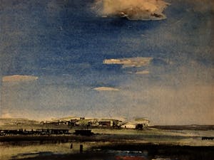 Peter Teeling - Fraaie impressionistische Aquarel "Hollands dorp aan de kust" gesigneerd 1972 kopen? Bied vanaf 20!