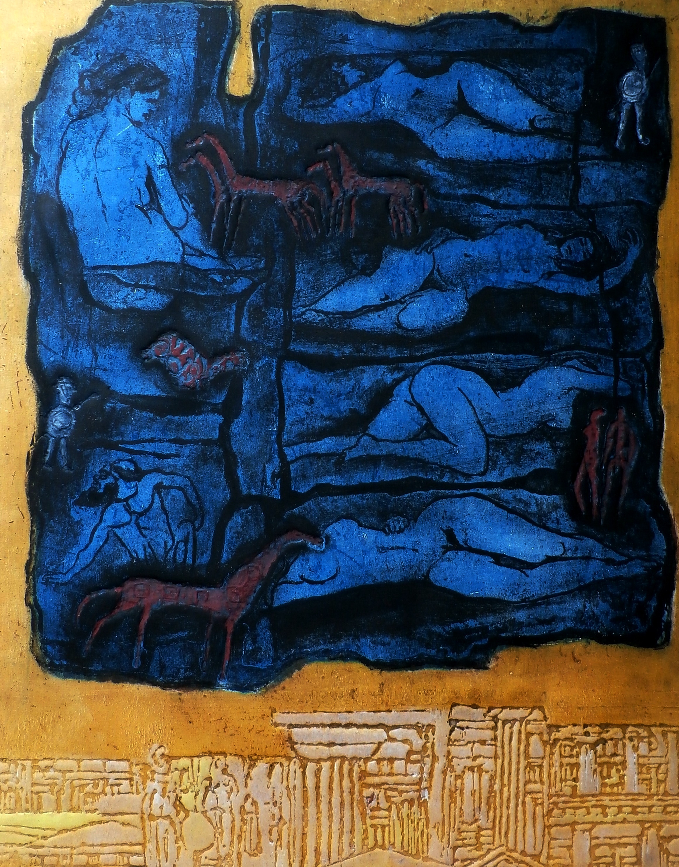 Ru van Rossem - Ets: La vita perduta III(paestum) - 1973 verkocht voor € 150!