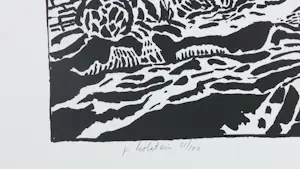 Pieter Holstein - Linosnede, Landschap kopen? Bied vanaf 1!