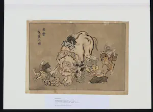 Hanabusa Itchō - (naar) Japanse inkttekening, Blinde monniken onderzoeken een olifant kopen? Bied vanaf 1!