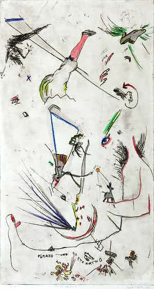 Henk Visch - Handgekleurde ets, Ongevraagd verkocht voor € 1!