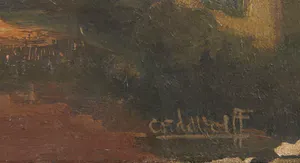 Cor de Wolff - Olieverf op doek, Landschap met huizen kopen? Bied vanaf 1!