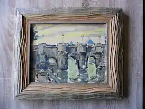 Frans Ruwel - Schilderij, Brug over de Seine te Parijs verkauft für € 60!