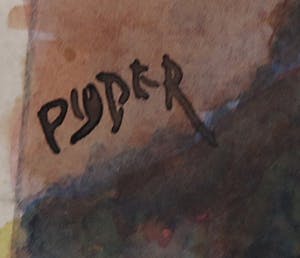 Jan Dirk Pijper - Aquarel, Buffels en sawahs wachtend op de nacht kopen? Bied vanaf 20!