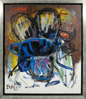 Martin van Wordragen - Olieverf op doek, Vreemde vogel - Ingelijst verkocht voor € 250!