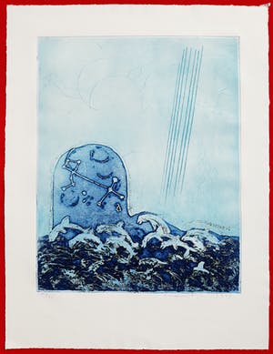 Jan Montyn - Dolfijnen, aquatint ets kopen? Bied vanaf 1!
