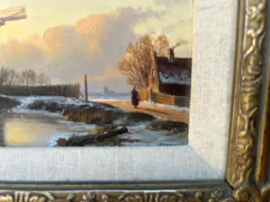 AcheterAnton Karssen - Winters landschap met vrouw op een pad bij een molen? Enchérissez de 390!