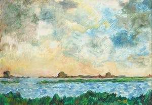 Jan Dekker - Olieverf op Hardboard, Meerzicht, Ingelijst kopen? Bied vanaf 1!