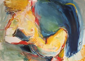 Franscz Witte - Olieverf op papier, Naakt (Groot) kopen? Bied vanaf 90!