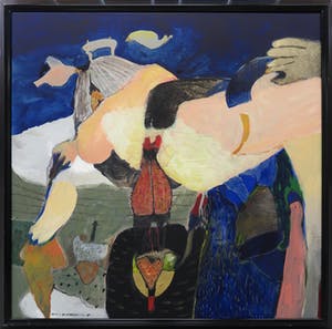 Michel van Overbeeke - Gemengde techniek op doek, Zonder titel - Ingelijst (Groot) kopen? Bied vanaf 1!