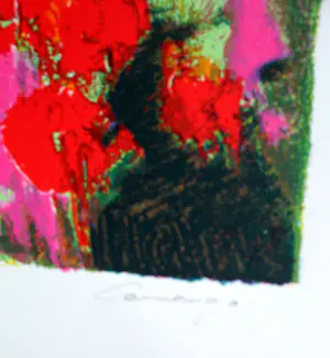 Jesus Pablo Camargo - zeefdruk: bloemenveld kopen? Bied vanaf 55!