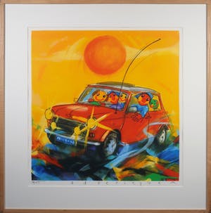 Ad Verstijnen - Zeefdruk, Austin 7 - Ingelijst kopen? Bied vanaf 10!