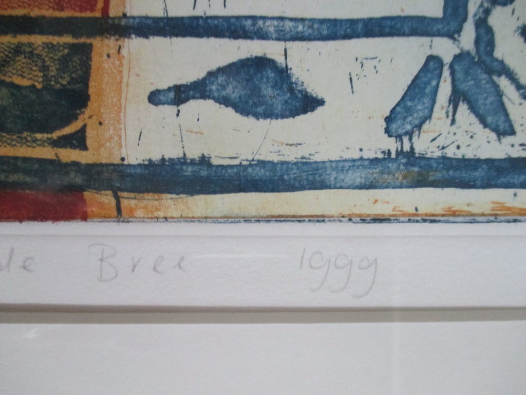 Lukie de Bree -  ingelijste ets, "Schaal, bloemen" Barth-lijst kopen? Bied vanaf 50!