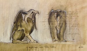 Niet of onleesbaar gesigneerd - Offset, Griffioenen (set van 2) kopen? Bied vanaf 10!