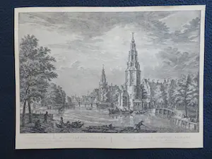 Pieter Fouquet - Gezicht van de Mont Albans Tooren Langs de Oude Schans te zien te Amsterdam kaufen? Bieten Sie von 25!