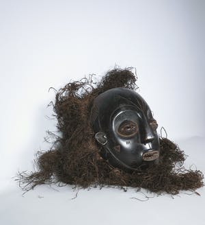Boa - Houten masker met raffiahaar kopen? Bied vanaf 1!