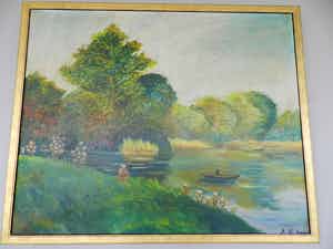 Rene De Coninck - Landschap met visser verkocht voor € 95!