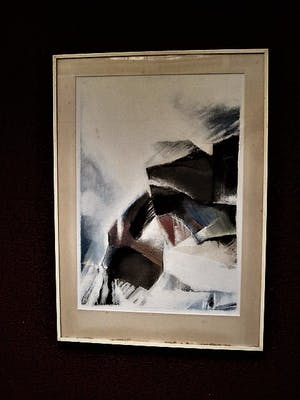 Jan Sterk - Intrigerende jaren 60 gemengde techniek (olieverf,krant,gips) Collage kopen? Bied vanaf 30!