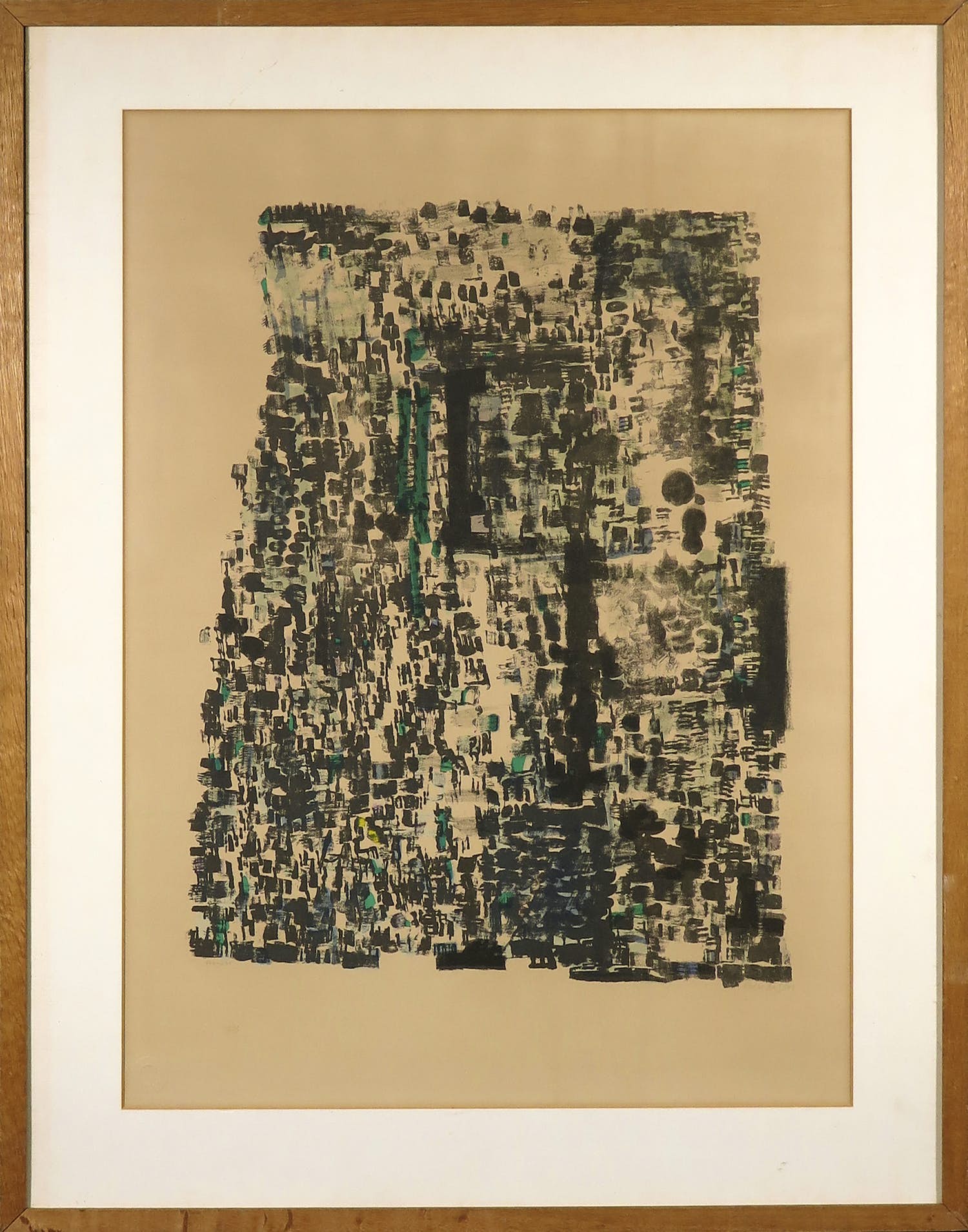 Maria Elena Vieira da Silva - Litho, Zonder titel - Ingelijst verkocht voor € 350!