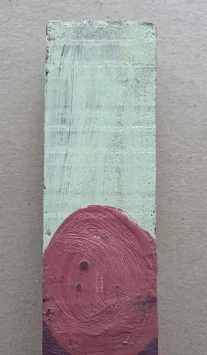 Piet Dirkx - Encaustiek. Gekleurde was op houten balk. kopen? Bied vanaf 79!