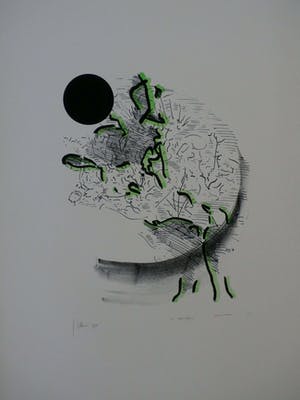 Jaap Hillenius - litho: Zon en maan - 1975 kopen? Bied vanaf 45!