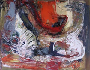 Jan te Wierik - Acryl op papier, Z.T. Abstracte voorstelling - Ingelijst kopen? Bied vanaf 1!